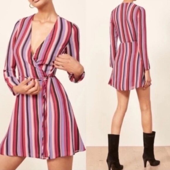 NWT Reformation | Viscose Gjelina Anya Dress Luisa Stripe Mini Dress | Small - Picture 2 of 11